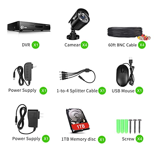 8CH 1080P Home Security Camera System with 1TB Hard Drive, Night Vision, Remote Access W9669