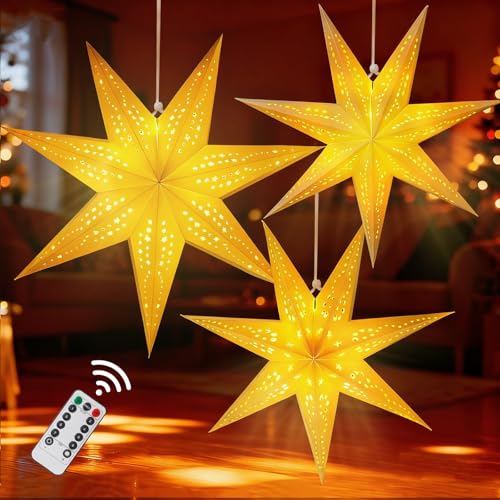 Christmas Paper Snowflake Lanterns with LED Lights for Holiday Party Decor Q23741