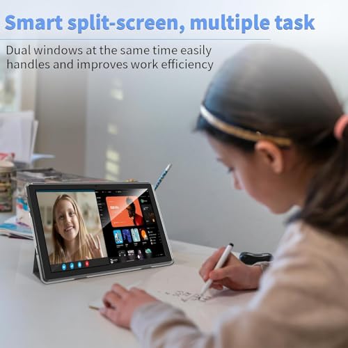 10 Inch Android Tablet with Keyboard Mouse, 6GB RAM 64GB ROM L2332