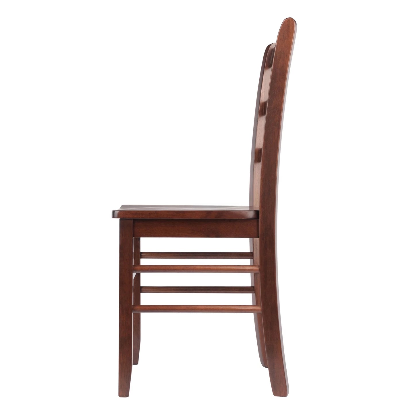 Round Drop Leaf Dining Table with 2 Ladder Back Chairs, Walnut Finish H2735
