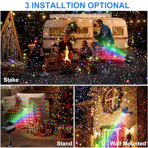 Christmas Laser Projector Light Outdoor, RGB Firefly Moving Lights, IP65 Waterproof for Garden Yard Party Decor W6136