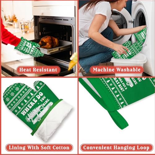 Funny Holiday Oven Mitts and Pot Holders for Kitchen Cooking Baking S2669