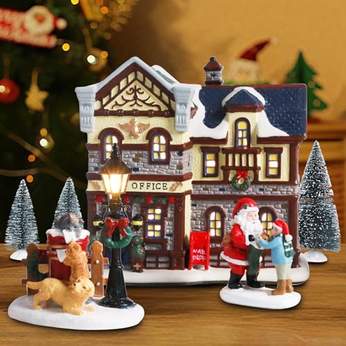 Ceramic Christmas Houses with Warm LED Light S1149