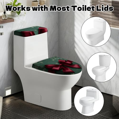 Christmas Toilet Lid Cover, Washable Bathroom Accessory O828