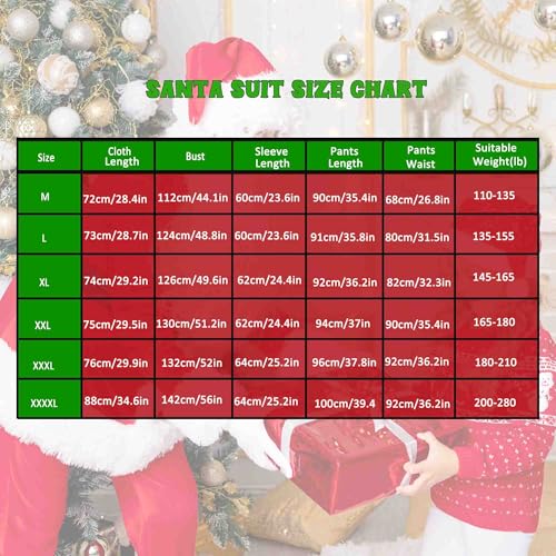 Santa Costume for Men, Christmas Claus Outfit Suit H5117