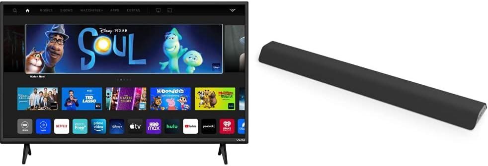 VIZIO 24-inch D-Series Full HD 1080p Smart TV with Apple AirPlay and Chromecast Built-in, D24f-J09, 2022 Model M-Series All-in-One 2.1 Immersive Sound Bar, M213ad-K8, 2023 Model