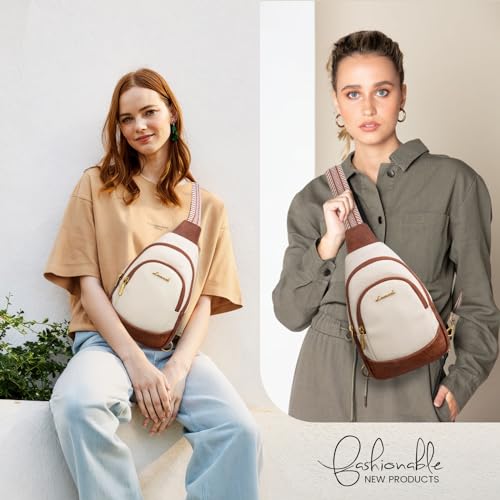 Sling Bag for Women, Leather Crossbody with Detachable Strap I680