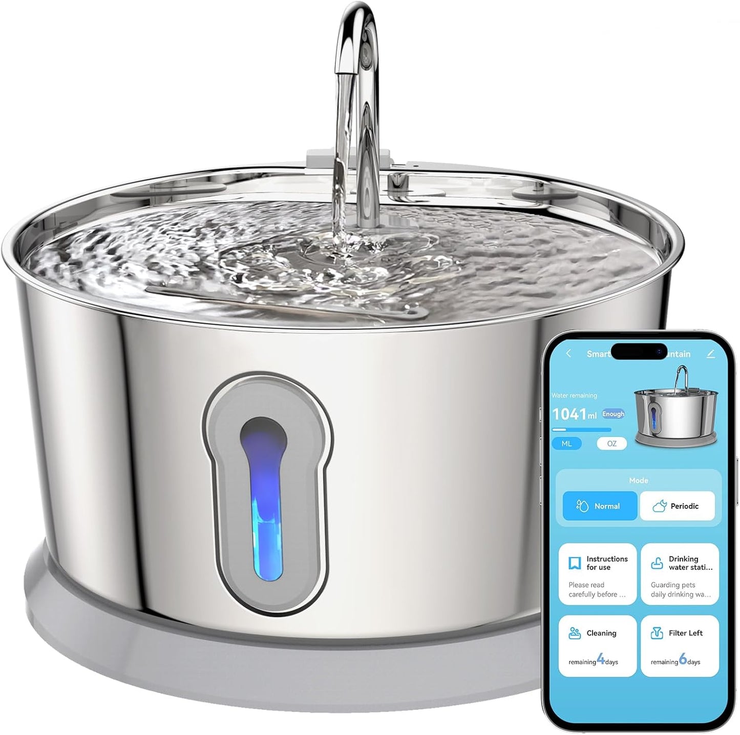 Cat Water Fountain with App Control and 2 Filters D315