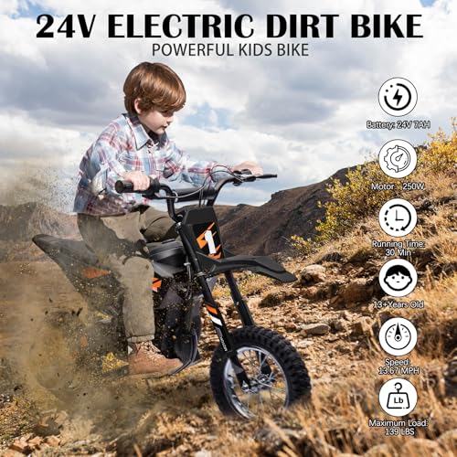 Kids Electric Dirt Bike 250W Off-Road Motorcycle Z852125