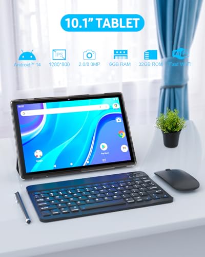 10 inch Android Tablet with Keyboard, Mouse, Stylus Pen and Case K7713
