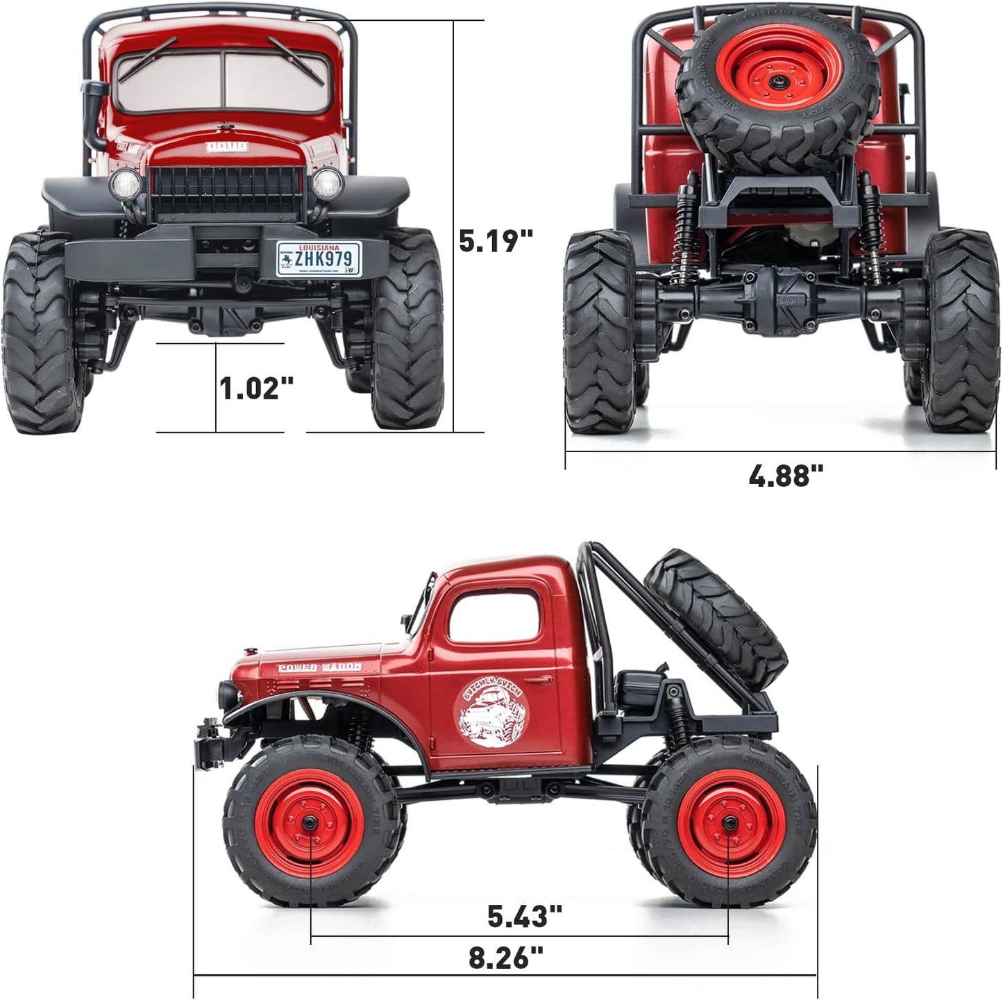 RC Crawler 1/24 Scale 4WD Offroad Remote Control Car Red U62374