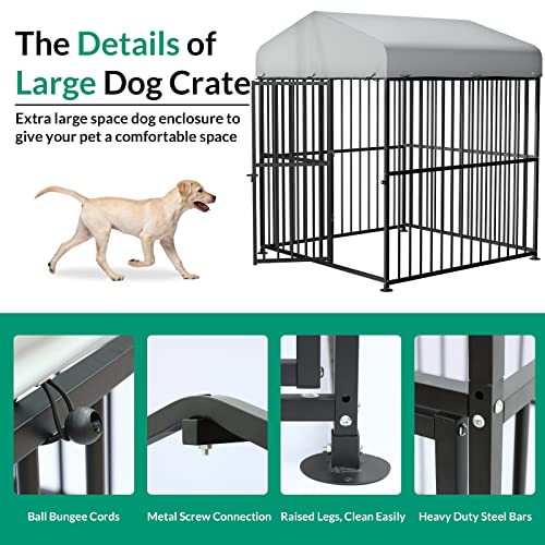 Outdoor Dog Kennel with Heavy Duty Metal Frame and Waterproof Cover G8911