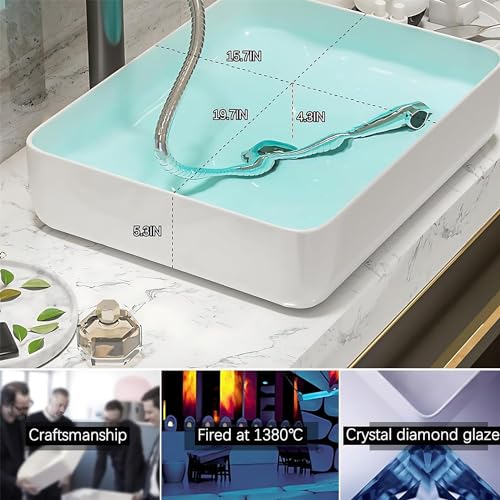 Floating Bathroom Vanity with Sink and LED Mirror, Wall Mounted, 36 Inch X9862