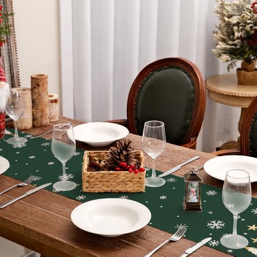 Christmas Table Runner 13x72 Inch, Red Winter Holiday Decor S612