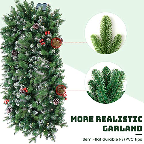 Pre-lit Christmas Garland with Lights for Indoor Outdoor Decor C1969