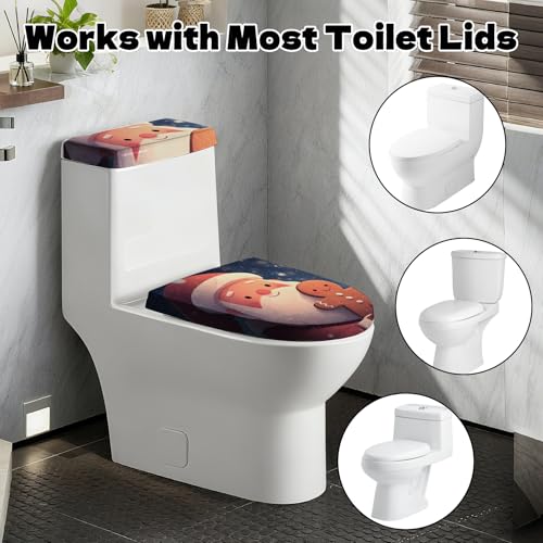 Christmas Toilet Lid Cover, Washable Bathroom Accessory O828
