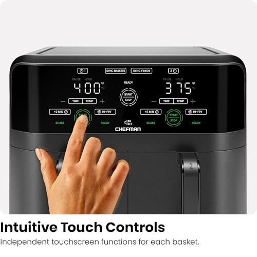 6 Quart Dual Basket Air Fryer with Digital Touchscreen D53063