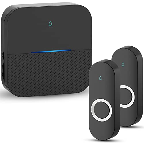 Wireless Doorbell with 2 Buttons and 2 Receivers, Waterproof, 1000ft Range Z6333