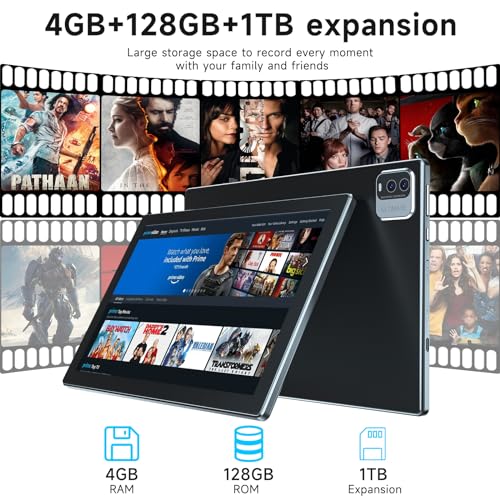 10 Inch 2 in 1 Tablet with Keyboard, 8GB+128GB, Quad-Core, WiFi 6, HD Screen, Black G751