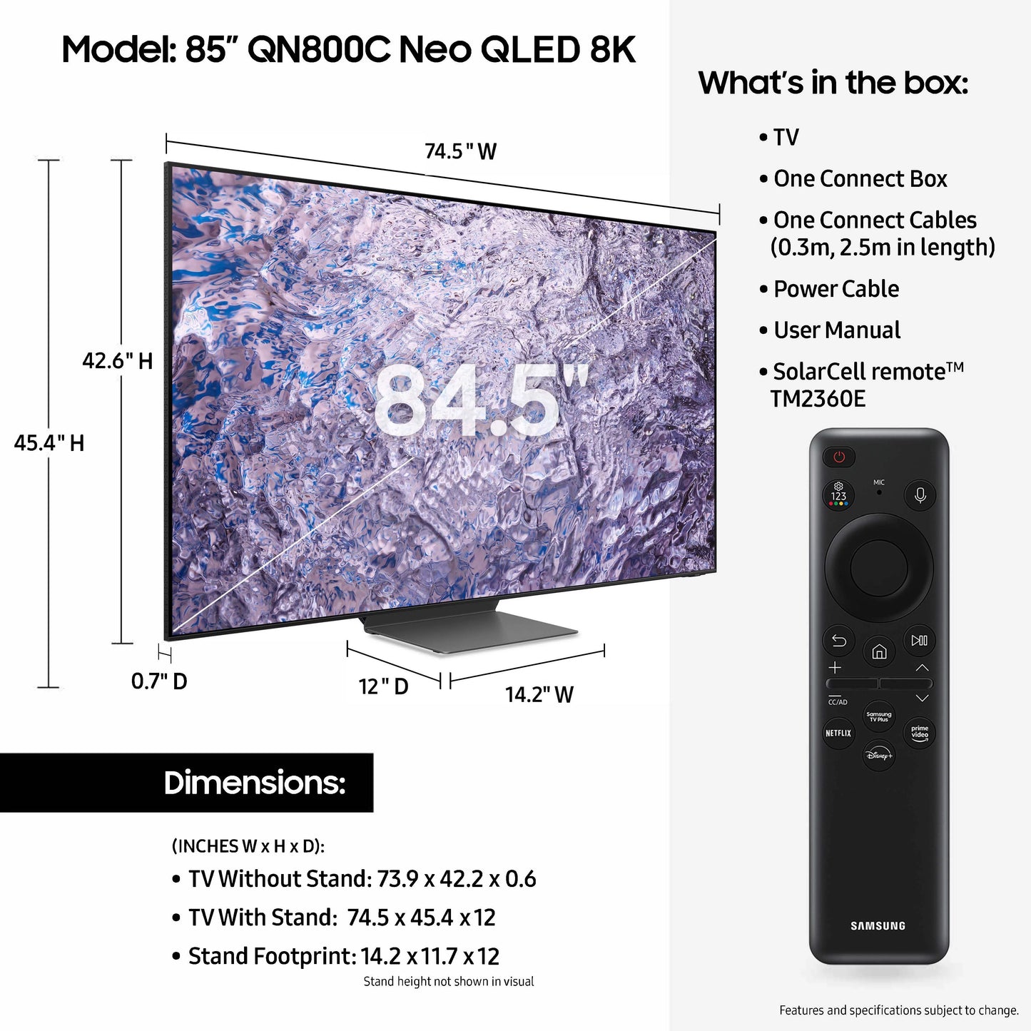 85-inch Neo QLED 8K Smart TV with Dolby Atmos and Full Motion Mount H871