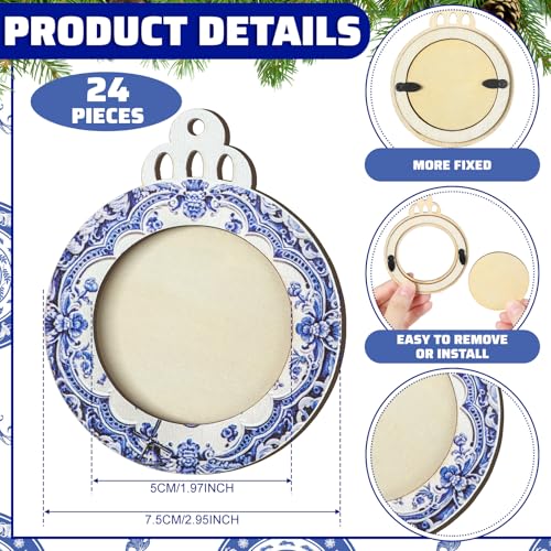 24 Pcs Christmas Photo Ornament Frames for Baby First Christmas Tree Keepsake F1934