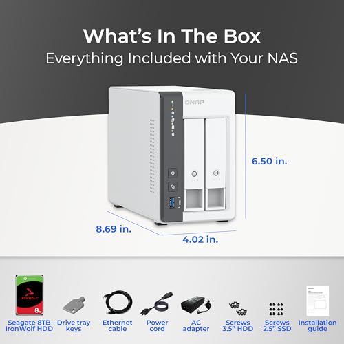 2-Bay 2.5GbE Desktop NAS with ARM Quad-Core CPU and 4GB RAM H7951