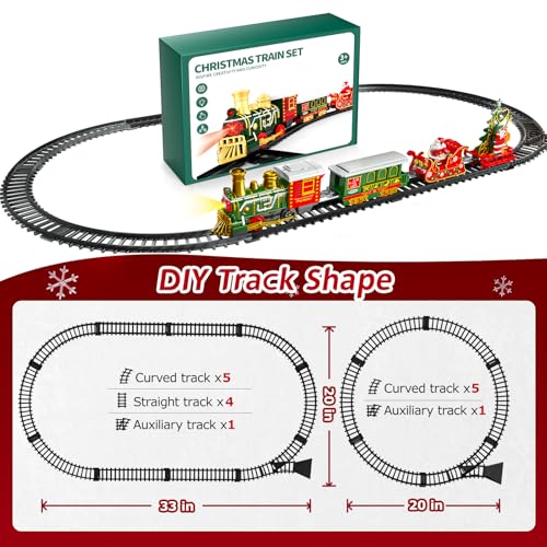 Electric Train Set for Kids with Smoke, Light and Sound, DIY Track Building Toy V61635