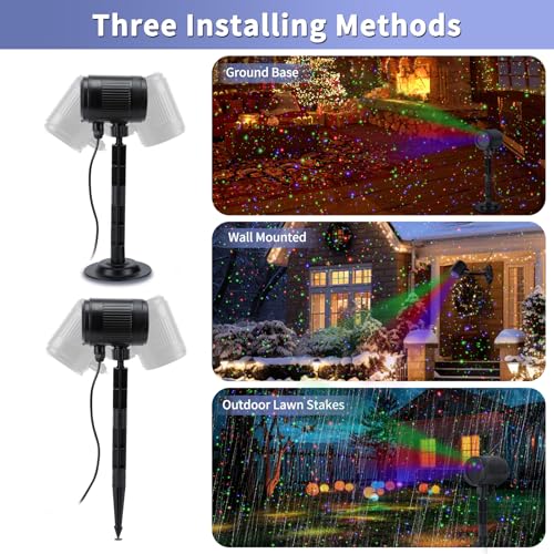 Christmas Laser Lights Projector, Outdoor Moving RGB Starry Show with RF Control T973