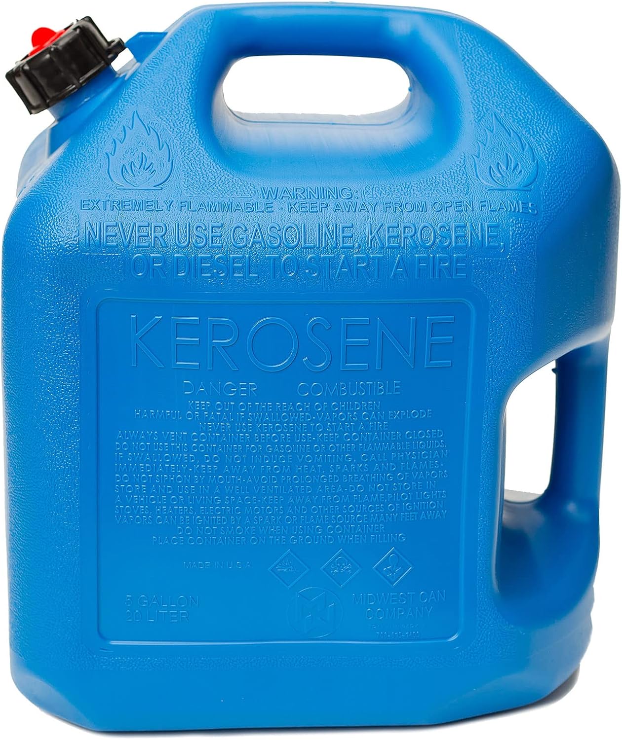 5-Gallon Kerosene Gas Can Container with Quick Spout, Blue (2 Pack) Z679509