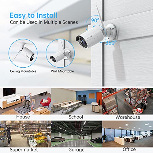 Wireless Security Camera System 1080P 8 Channel Home Surveillance DVR Kit with 4 Cameras 1TB HDD Night Vision Motion Detection K47480
