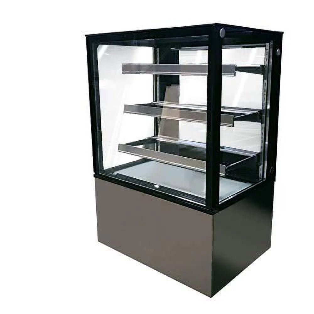 36" Commercial Refrigerated Bakery Display Cooler Case for Pastry Deli Uprighted Cooler Glass Display Curve Case Refrigerator-