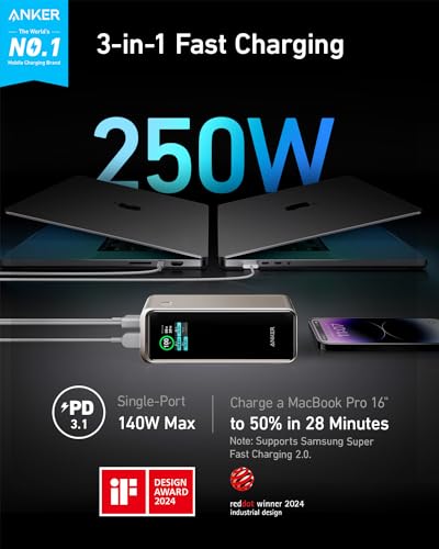 27,650mAh Power Bank 250W with 100W Charging Base, 3-Port Portable Charger E1298