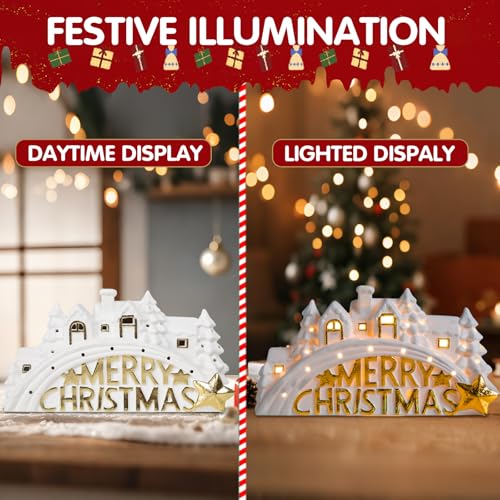 Christmas Ceramic Post Office Decoration with Lights V373655