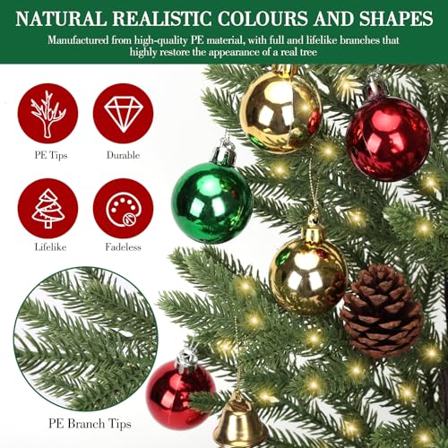 24-inch Tabletop Christmas Tree with 30 LED Lights and 26 Ornaments Z769665