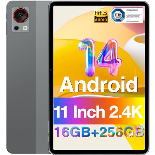 DOOGEE T30S Android 14 Tablet, 11 Inch 2.4K Display, 16GB RAM 256GB ROM, 8580mAh Battery, Octa Core Gaming With Dual SIM 4G, TUV Certified, 4 Hi-Res Audio Speakers, 5G WiFi, Blue