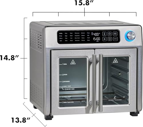 Extra Large French Door Air Fryer Toaster Oven Combo, 26QT Capacity, Stainless Steel P863569