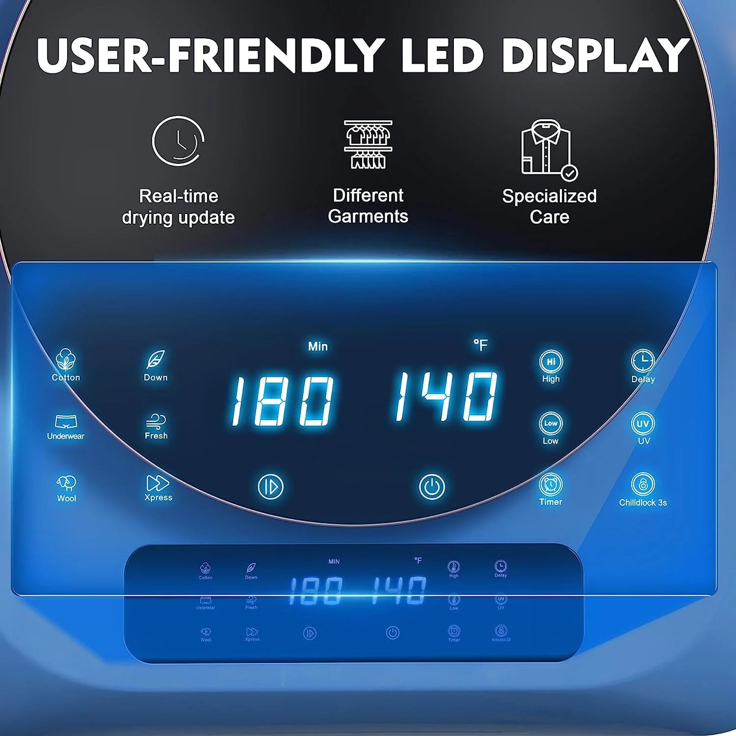 Portable Electric Clothes Dryer 8.8 Lbs with Moisture Sensor V717