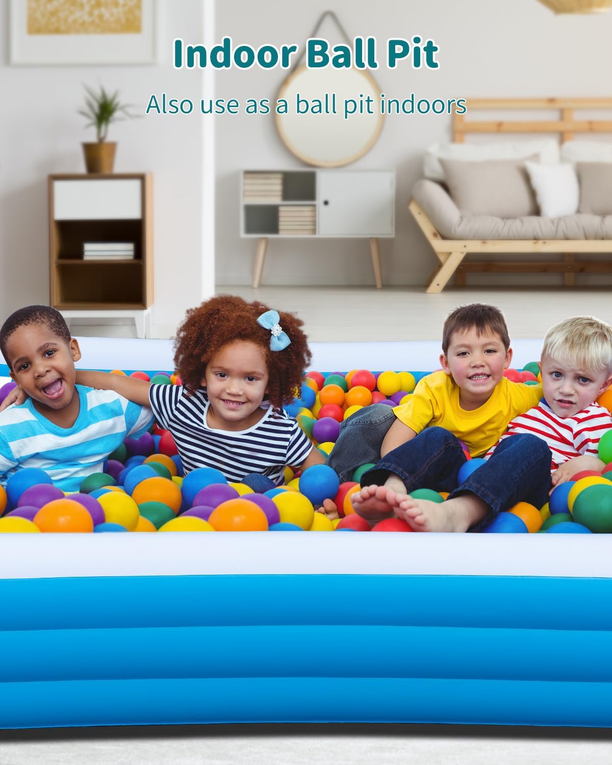 Inflatable Pool with Pump for Adults, Backyard Summer Swimming Pool V24665