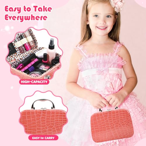 Kids Pretend Play Makeup Set with Cosmetic Bag for Toddler Age 3+ B459880