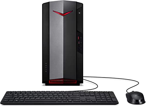 acer Nitro Gaming Desktop, 2023, Intel Core i5-12400F 6-Core 4.4GHz, NVIDIA GeForce GTX 1650 4GB GDDR6, 16GB DDR4, 512GB SSD, Windows 10 Home, Wi-Fi 6E, Bluetooth 5, 1xHDMI, 1xDP, 7xUSB, Black