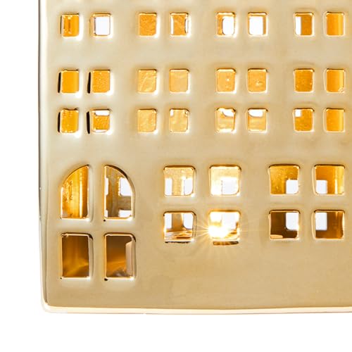 Light Up Christmas Village Set, White Ceramic House with Lights, Tabletop Decor X84474