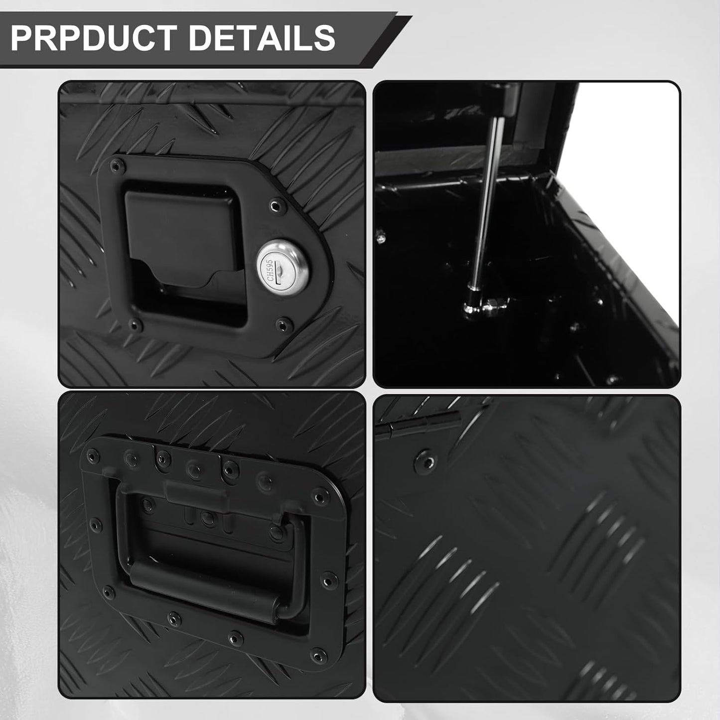 Heavy Duty Aluminum Pickup Truck Bed Toolbox with Lock and Keys I69514