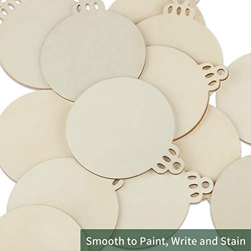 50PCS 4-Inch Unfinished Wooden Christmas Ornaments for DIY Crafts M377079