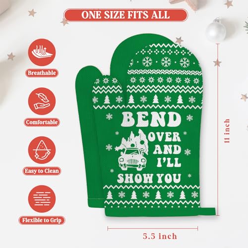 Funny Holiday Oven Mitts and Pot Holders for Kitchen Cooking Baking S2669