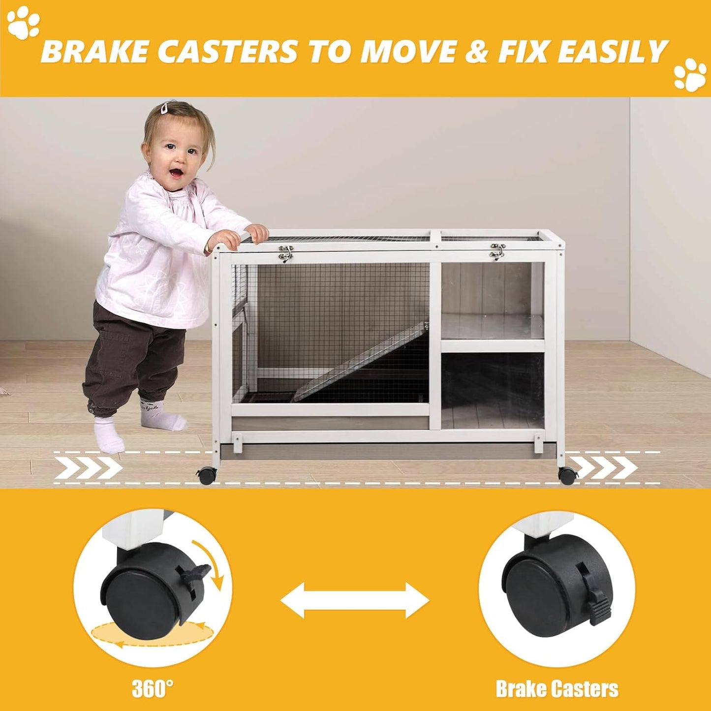 Guinea Pig Cage with Wheels and Pull Out Tray F827565