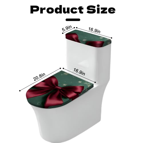 Christmas Toilet Lid Cover, Washable Bathroom Accessory O828