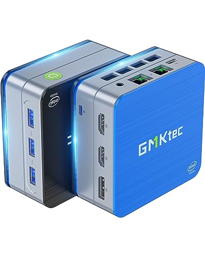 GMKtec Desktop Mini PC Intel N100 Windows 11 Pro 12GB DDR5 256GB SSD Dual LAN, Mini Computer 4K Triple Display, WiFi6, BT5.2, Energy Efficient