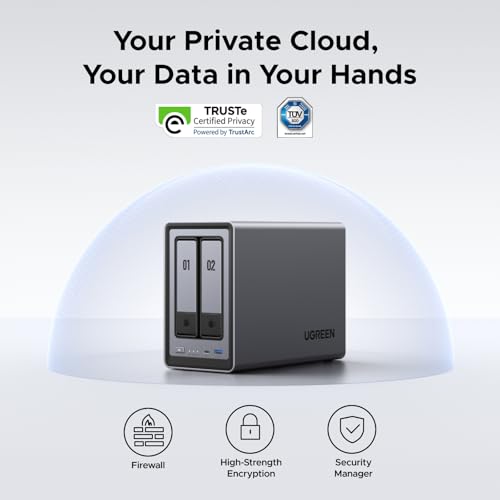 2-Bay Desktop NAS, Intel N100, 8GB DDR5 RAM, 2.5GbE, Diskless M69656