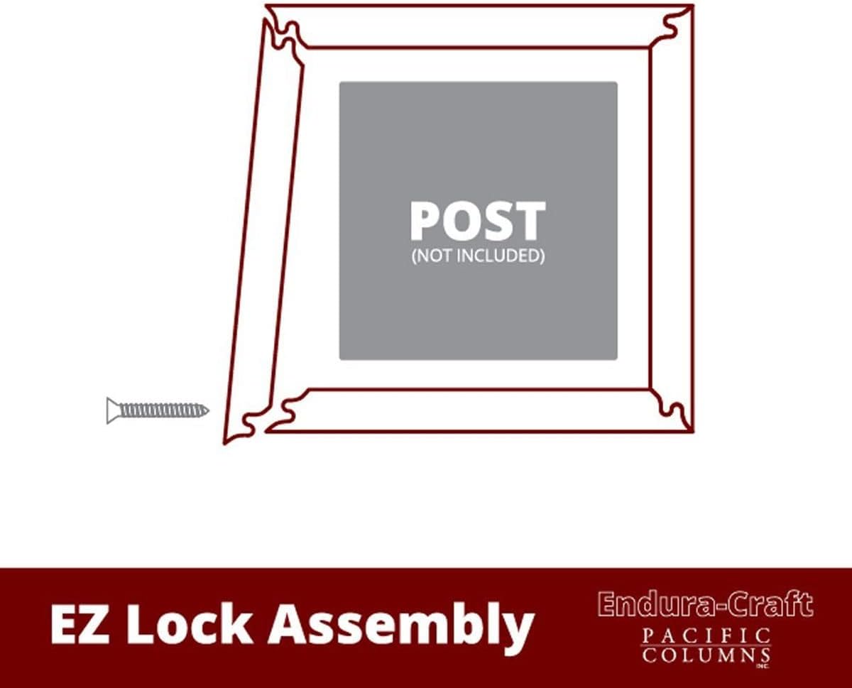 Square Non-Tapered Smooth PVC Column Wrap Kit 22"W x 16'H Q220