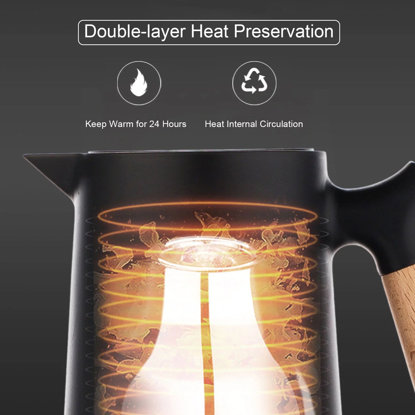 Double Wall Glass Liner Thermal Coffee Carafe X3493